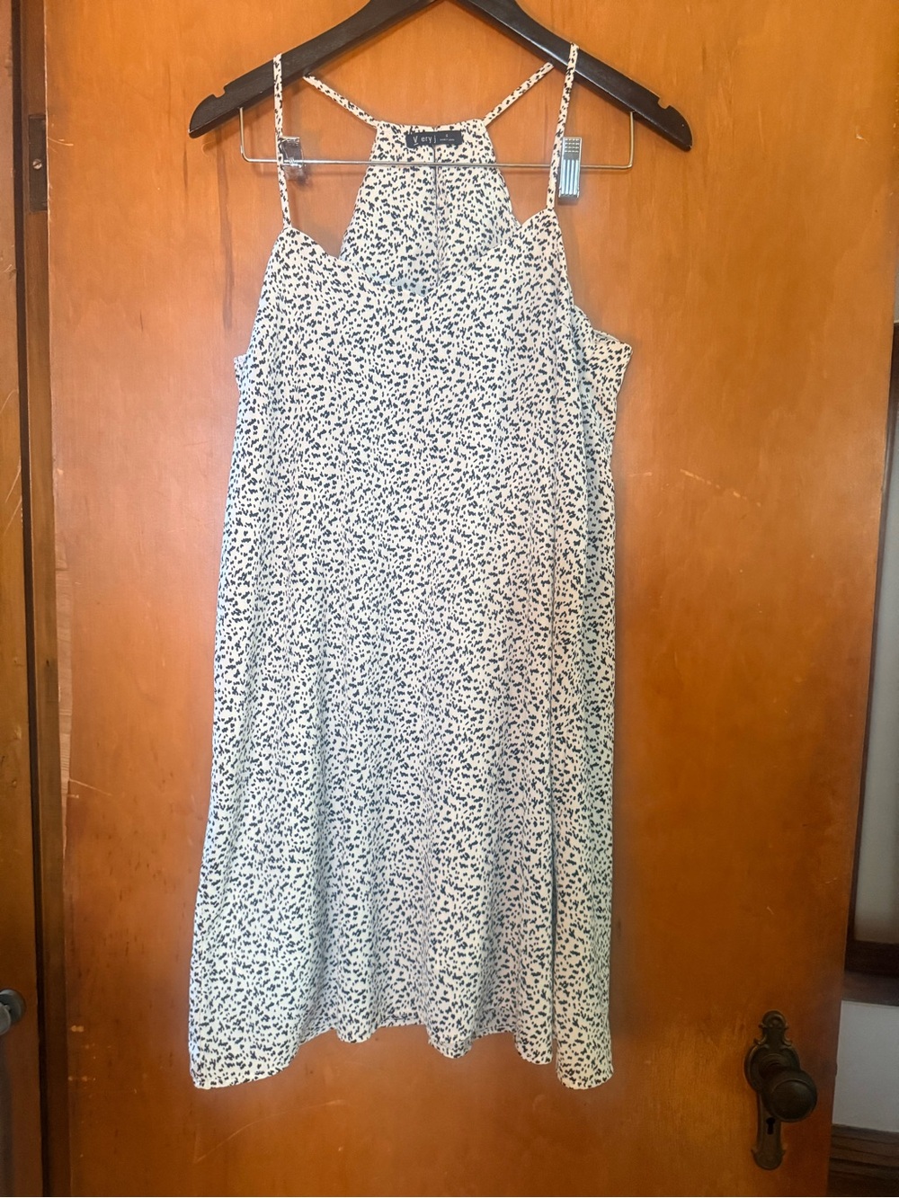 Very J White & Black Spotted Midi Dress